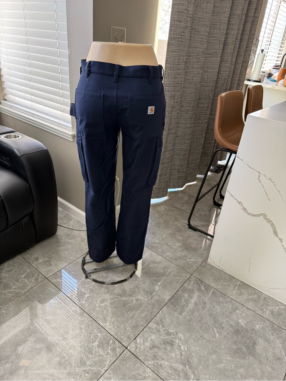 Carhartt Women's Navy Straight-Leg Utility Pants - Picture 2 of 6